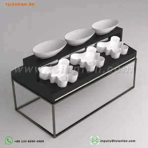 white Wash basin display stand artificial stone resin stone display stand-VM020