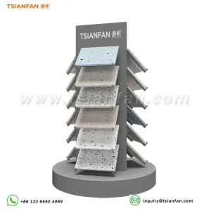Countertop quartz stone display rack for sale waterfall tiles show tower-SRT013