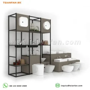 VM010-Bathroom display wall toilet sample display stand