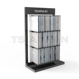 Quartz stone custom exhibition hall vertical floor display rack-SG001
