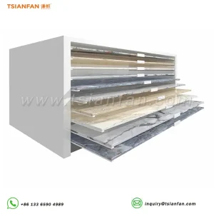 Showroom custom tile drawer display cabinet white display rack-CC010