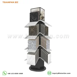quartz & marble stone rotating display stand ce082
