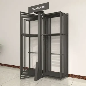 customized ceramic tile showroom design flip display stand