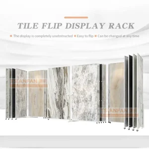 Customize large artificial stone slab pull-push sliding display frame flooring rack-CF102