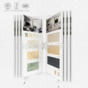 hot manufacture ceramic tile 8 pages page turning display rack cf2041