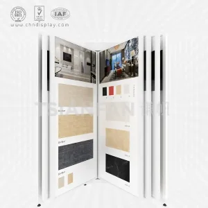 hot selling ceramic tile 5 pages page turning display rack cf2042