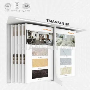 hot sale tile type large landing double-row 10 pages can be printed logo with double row of light turning display rack cf2063