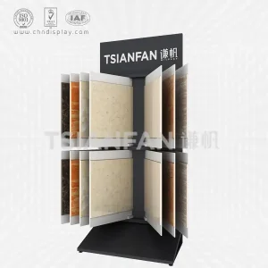 black turning page ceramic tile stone display rack-cf914