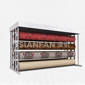 customized metal carpet rolling display rack-cj2010