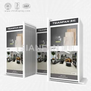 hot manufacture tile double row push in frameless push pull display rack-ct2140