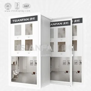 hot manufacture tile double row push in push pull display rack-ct2141