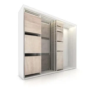 tile sliding display rack with 10 display panels