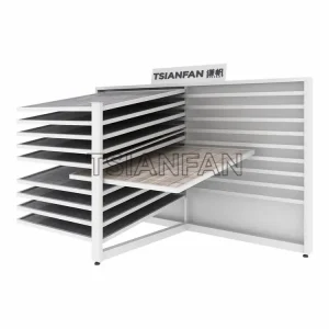 white tile trade show display stand,horizonal side sliding displays-cx2002
