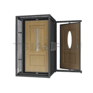 metal floor standing cabinet door display rack,rotating style-d2018