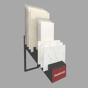 small shelf store ceramic tile floor sample display rack with slotted tube-e051