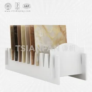 wholesale floor type mdf material 10 socket simple tile display rack e2112