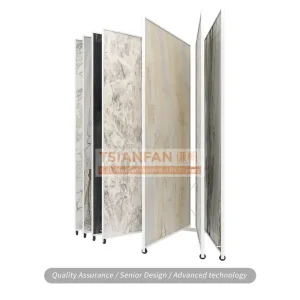 Metal Ceramic tile page-turning book wings sliding display rack Exhibition hall