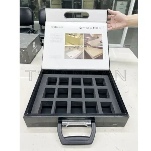 Black box Granite Marble Sample Portable ​Storage Display ​Box with handle