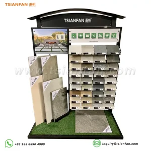 Modular rack natural stone outdoor installation Innovative stone presentation solutions