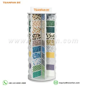 White wall mosaic tile shelf floor-standing tower-MM017