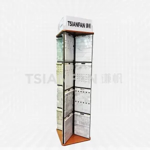 4-page mosaic board rotating display stand,custom showroom products-mm2042