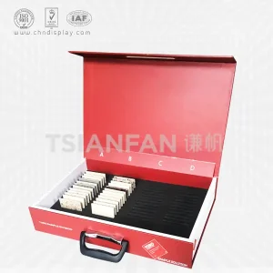red paper marble sample suitcase, can be customized-pb2051