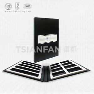 2 pages stone quartz sample book with finger sapce stone display-py2015