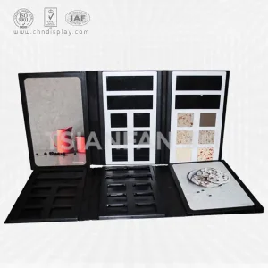 3 pages sample binder folder for quartz stone sample with strong handle stone display