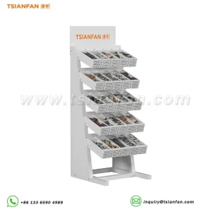 vertical cobble stone display stand natural stone display rack-SE105