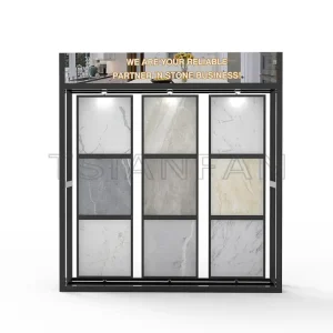 Quartz stone marble metal floor stone display stand-SG006