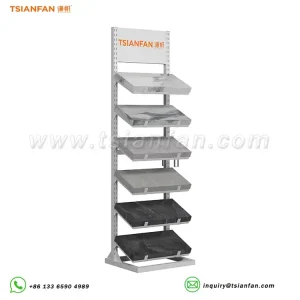 vertical natural stone display stand metal display rack-SG903
