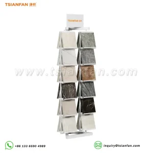 granite stone display tower metal display rack-SRL597