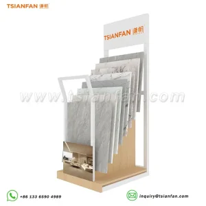 Simple black iron tile display stand for showroom use-SRL955
