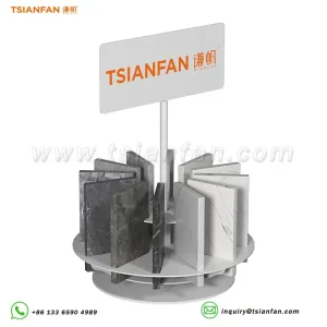 Rotatable Quartz Display Stand Stone Countertop Display Rack-SRT2011