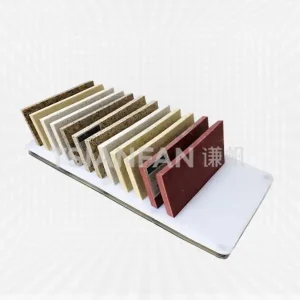 acrylic quartz stone display rack_ placed on the table-srt041