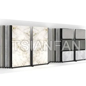 showroom sintered sliding display rack, ceramic tile display rack-st003