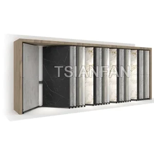 large slab tile flip display rack showroom display