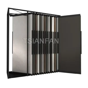 custom rock stone panel sliding display stand-st009