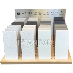 sintered stone marble wood countertop display stand-st027