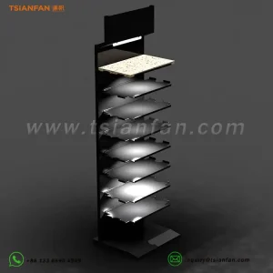 high-end fashion marble granite display stand rack with lighting sw108