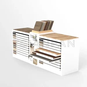 Double side design drawer pull-out sliding wood floor display cabinet-WC1001