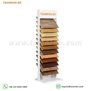 vertical wooden floor display stand simple display rack-WE007