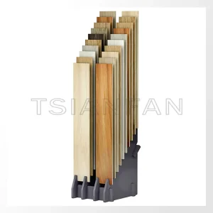 Showroom trade solid wood floor tile board insert display rack-WE202