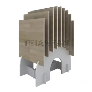 custom size color metal material wood tiles store racks and displays we970 stone display