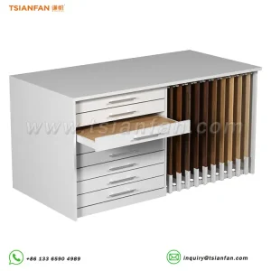 Sleek Combination Display Rack Oak Wood Flooring Showcase-WO202