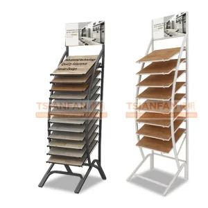 2023 custom laminate wood flooring tile metal vertical display stand