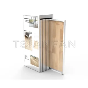 Custom push-pull panels Wood floor tile wall panels sliding metal display cabinets Shelf-WT4008