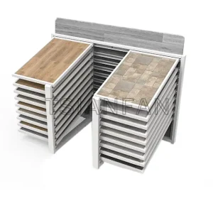 china factory custom wooden tile sample display rack-wx904