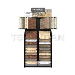 Shops plank wood flooring sample page turning combination display -WZ7003